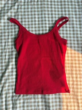 Aritzia Red Homestretch Ribbed Tank Top